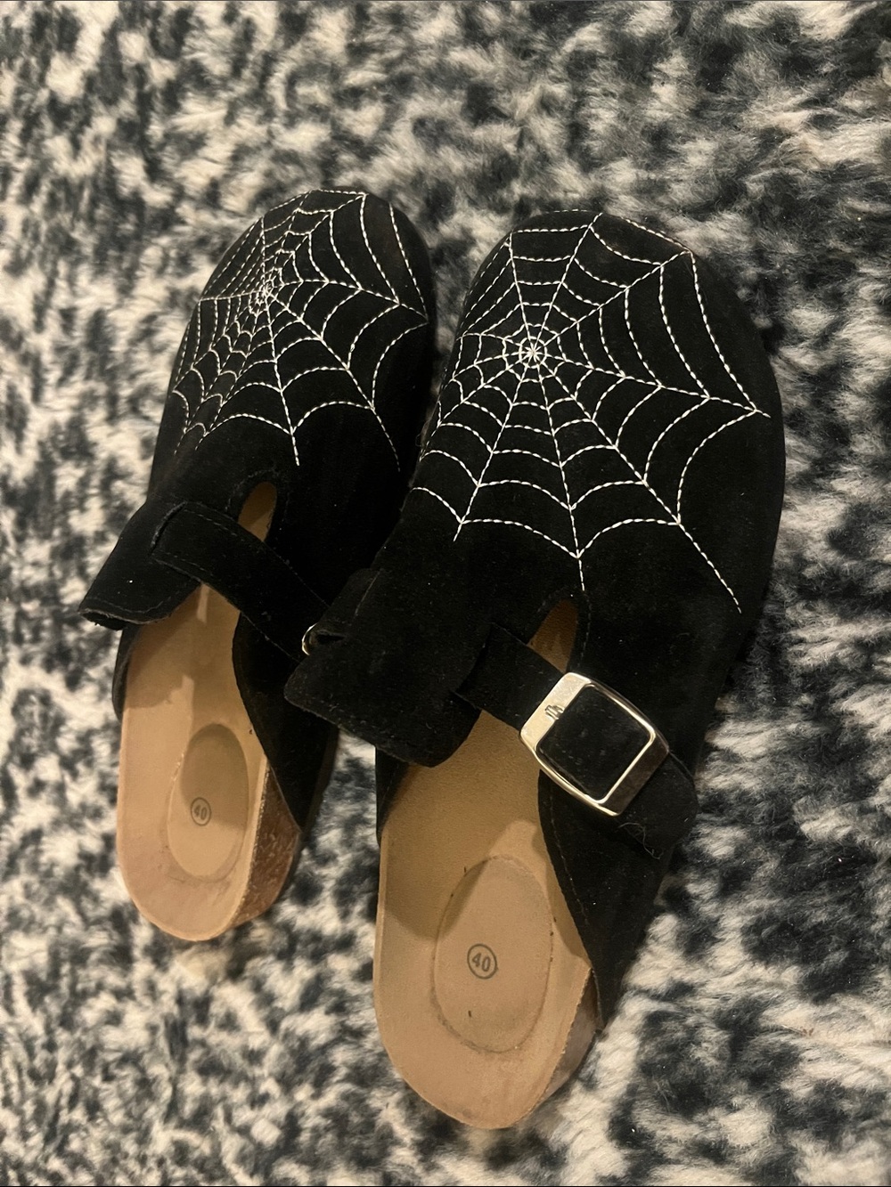 Spiderweb Black Mules